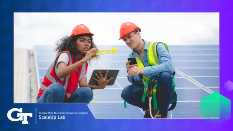 engineers working on solar panels
